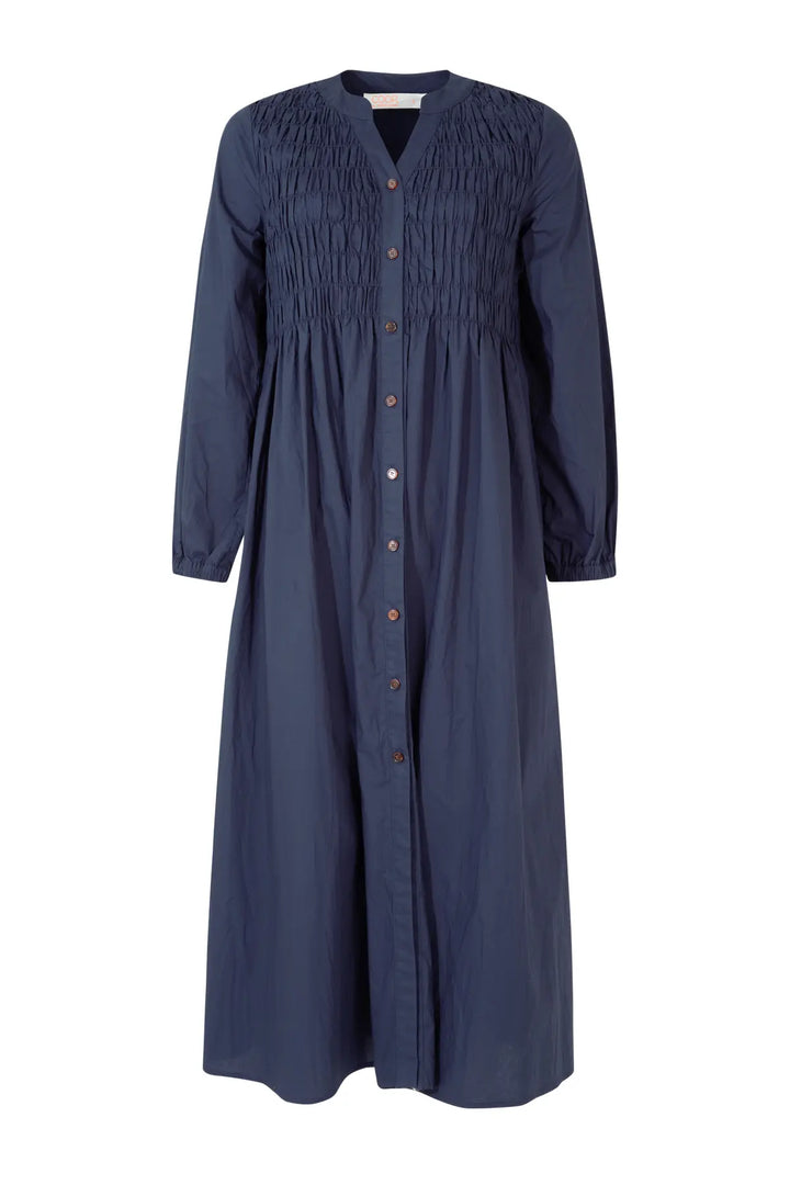 Shirred Space Dress - Navy