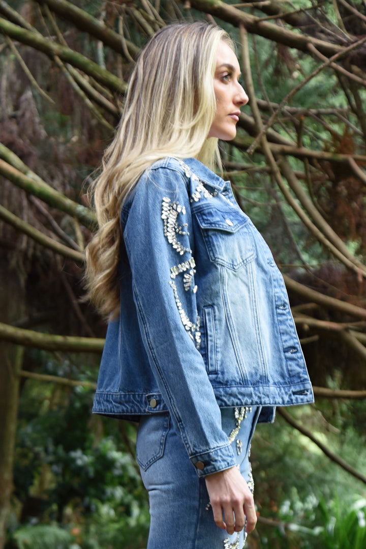 Diamond Bling Jacket - Denim Blue
