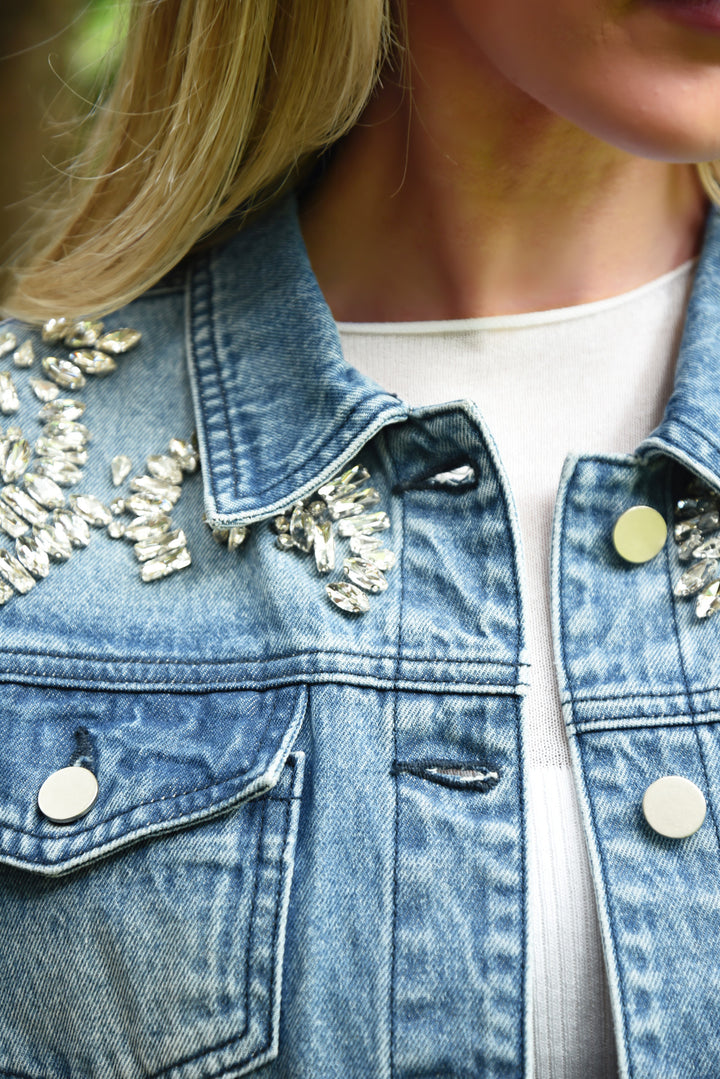 Diamond Bling Jacket - Denim Blue