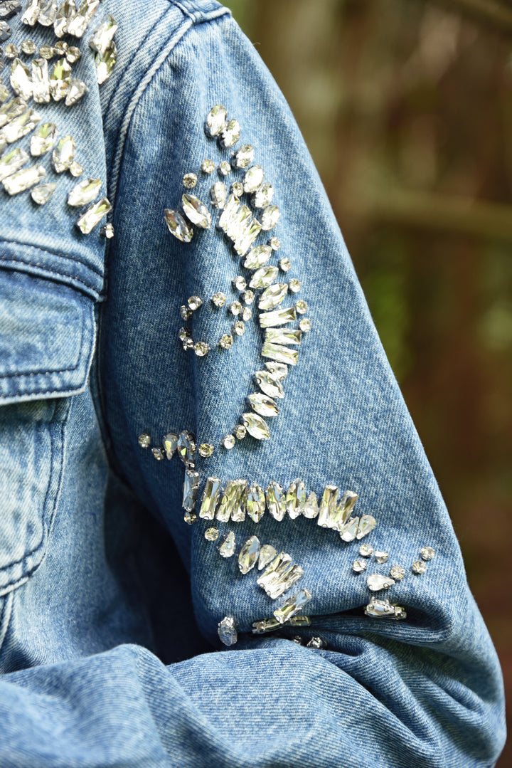 Diamond Bling Jacket - Denim Blue