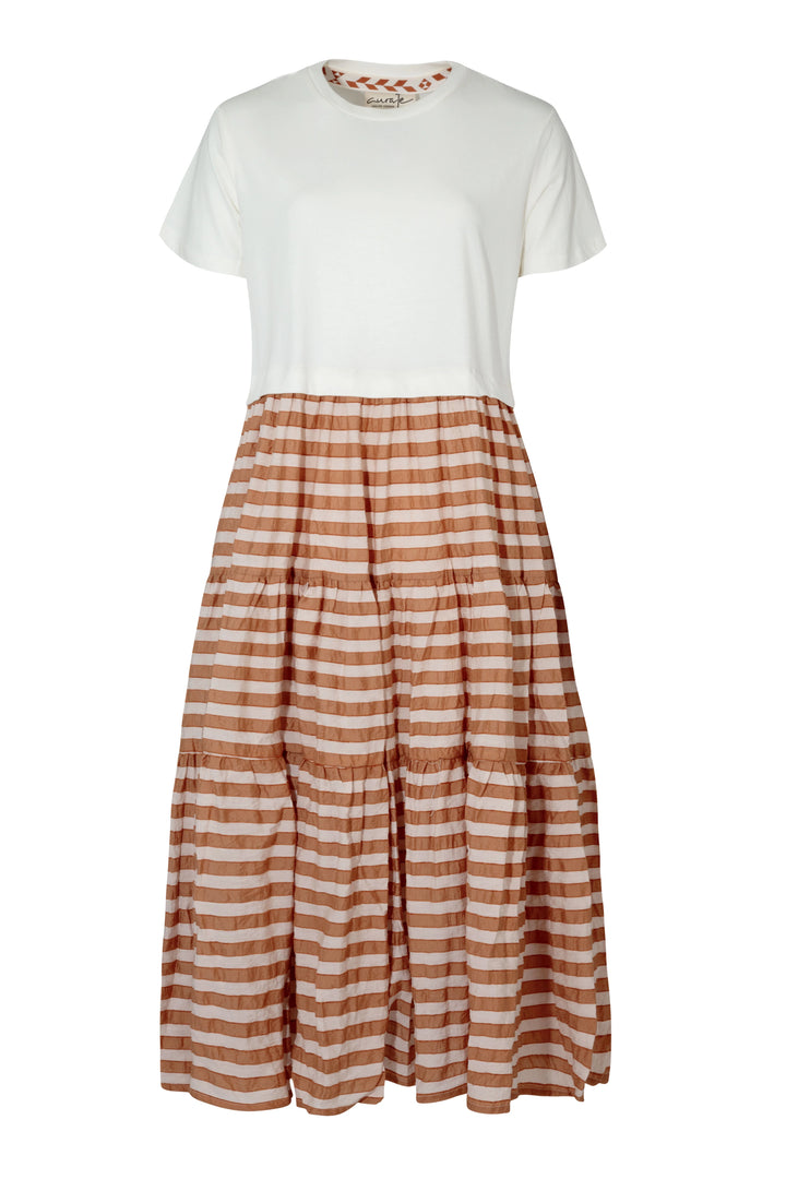 Take A Twirl Dress - Coffee Stripe