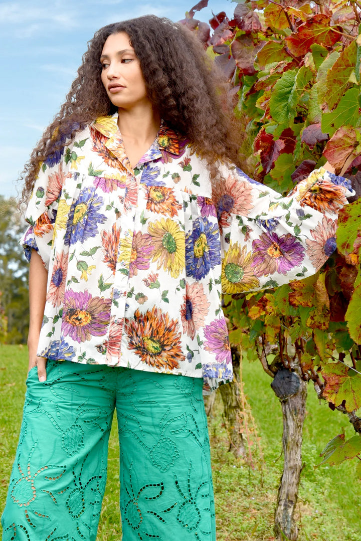 Hold Me Frill Me Shirt - Sunset Floral