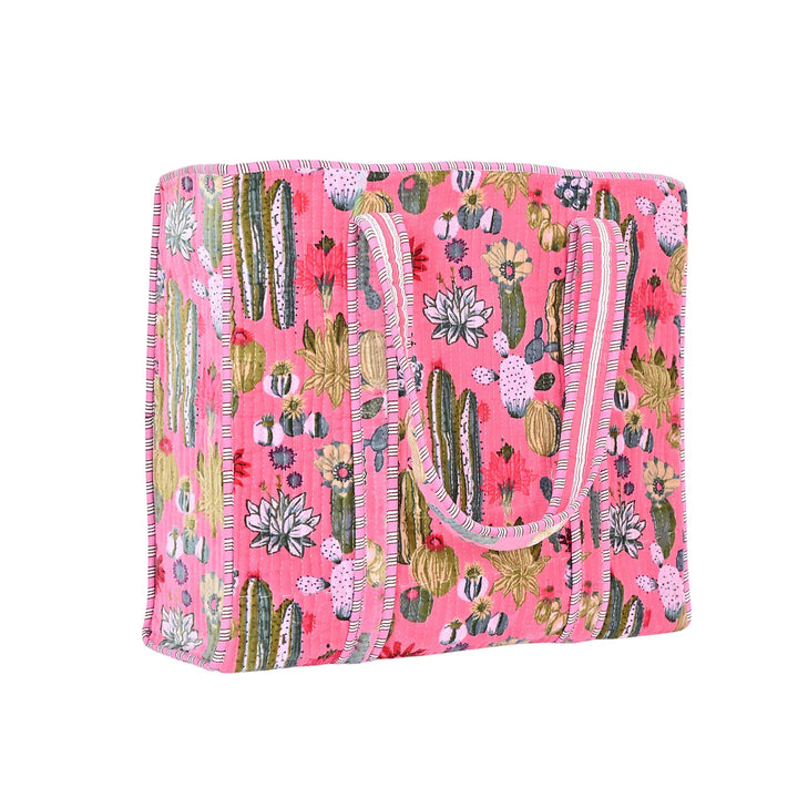 Cactus Velvet Tote - Pink