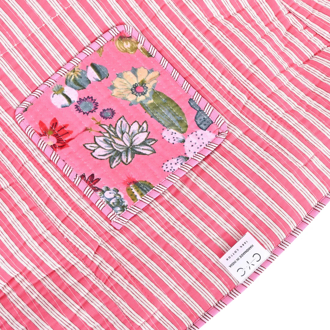 Cactus Velvet Tote - Pink