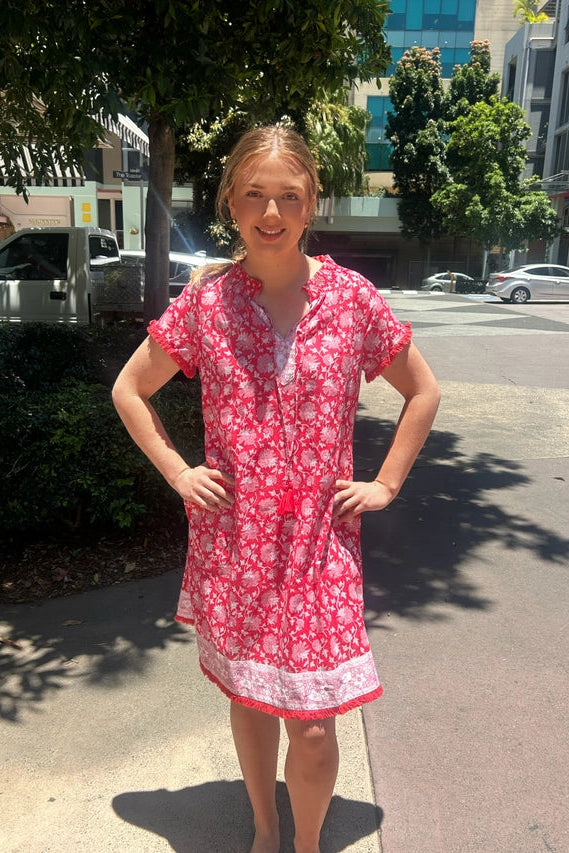 Camellia Day Dress - Cherry