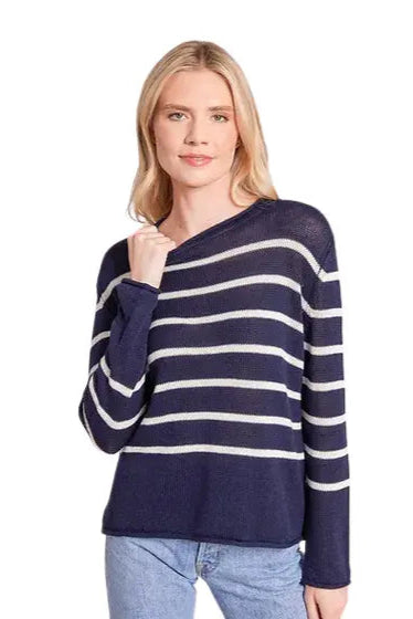 Esperance & Co Cotton Cashmere Crew Knit Abyss White