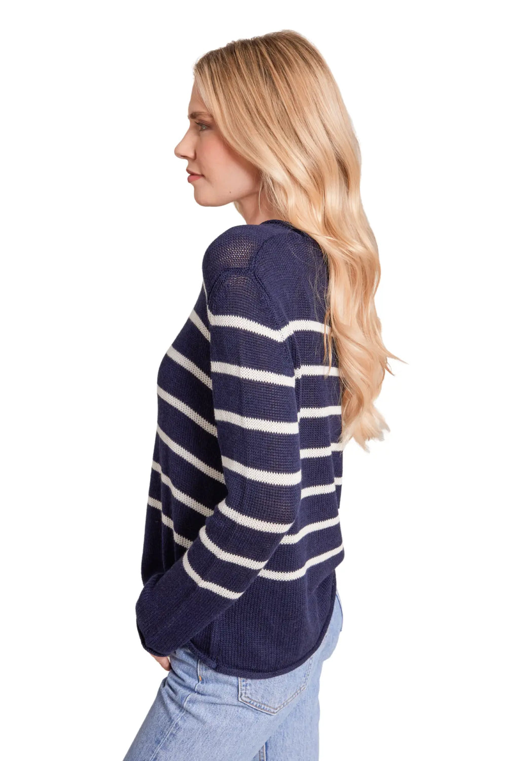 Esperance & Co Cotton Cashmere Crew Knit Abyss White