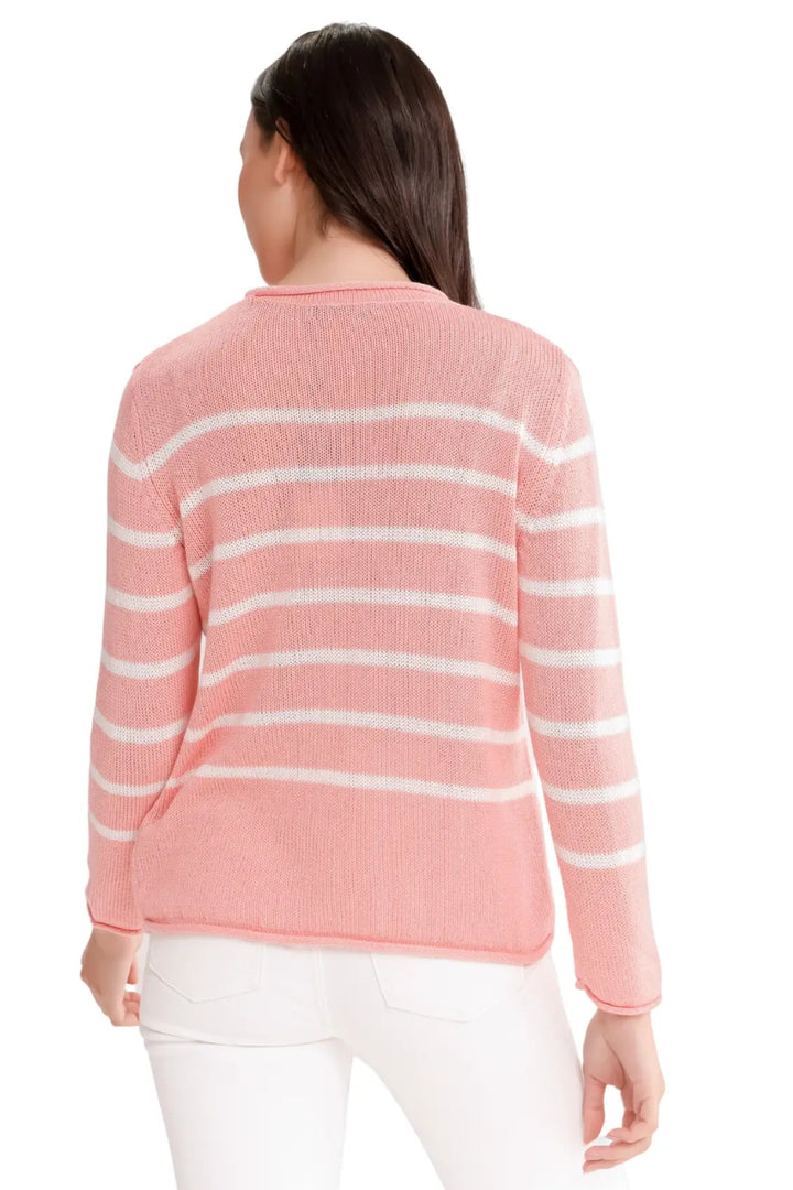 Esperance & Co Charlotte Cotton Cashmere Crew Knit Guava