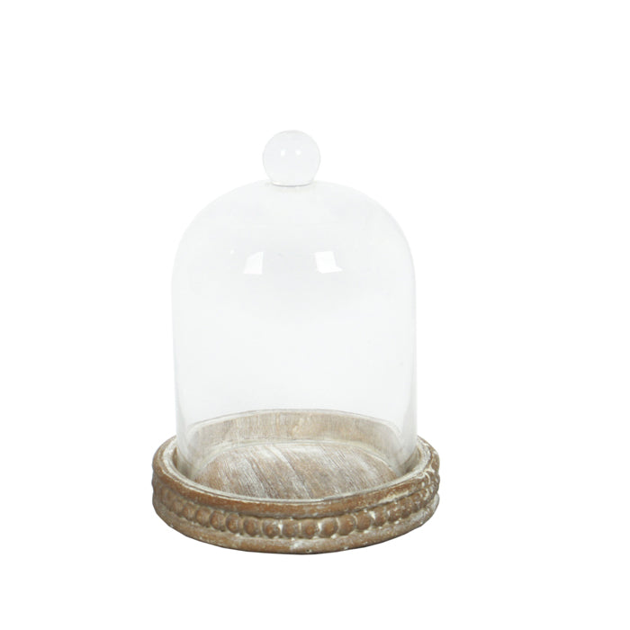 Cheval Timber Glass Cloche - Small