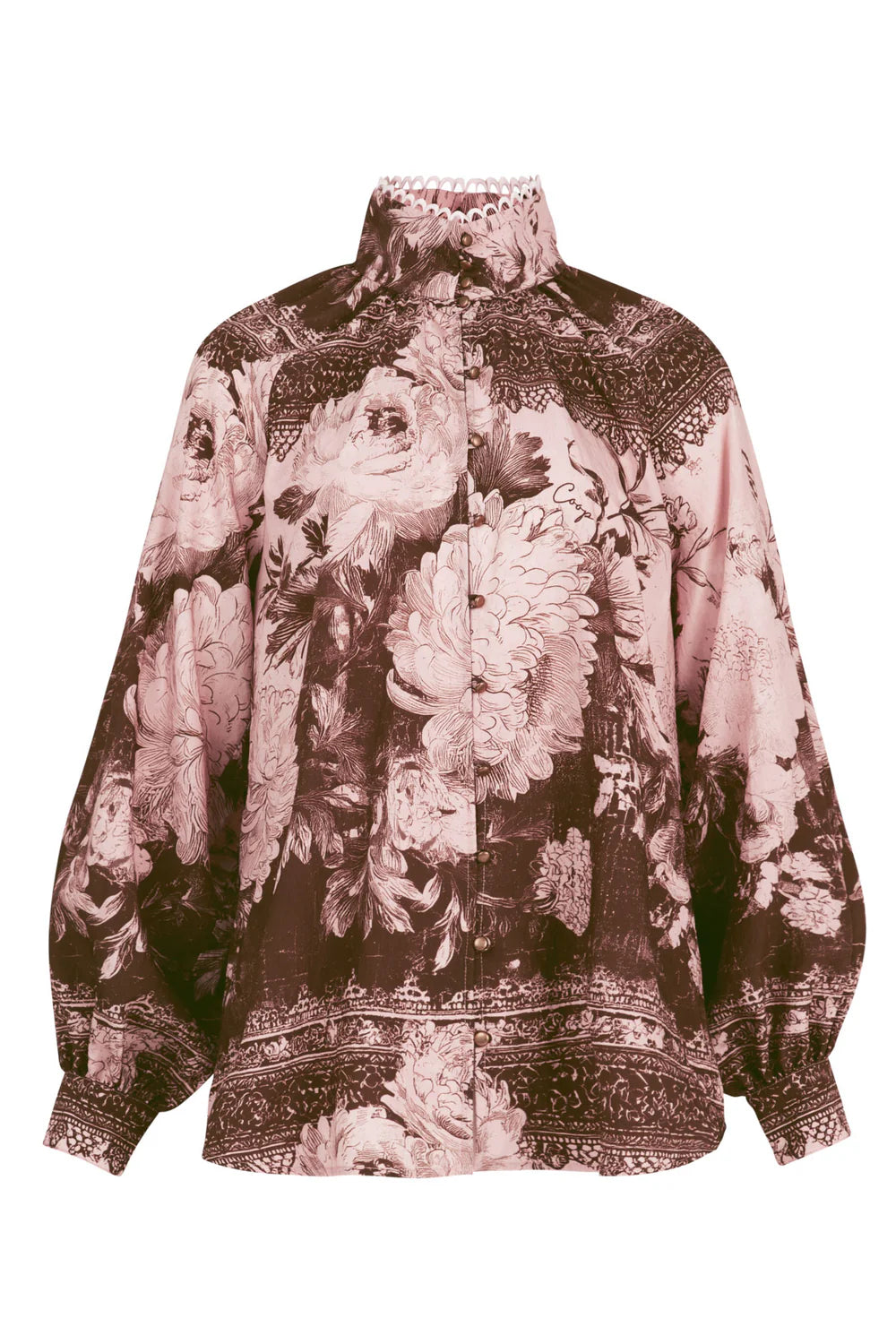 High Society Blouse - Pink/Brown
