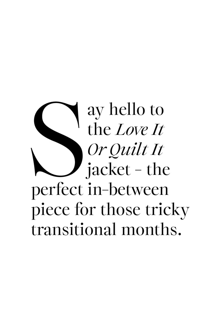Love it or Quilt It Jacket - Black