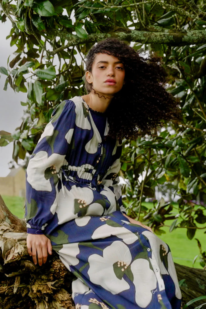 Ruche With It Dress - Navy