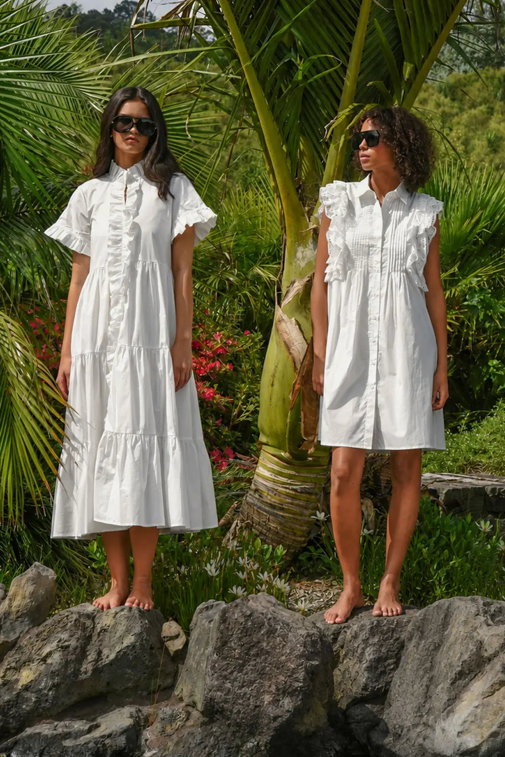 Ruffle Around the Edges Dress - White