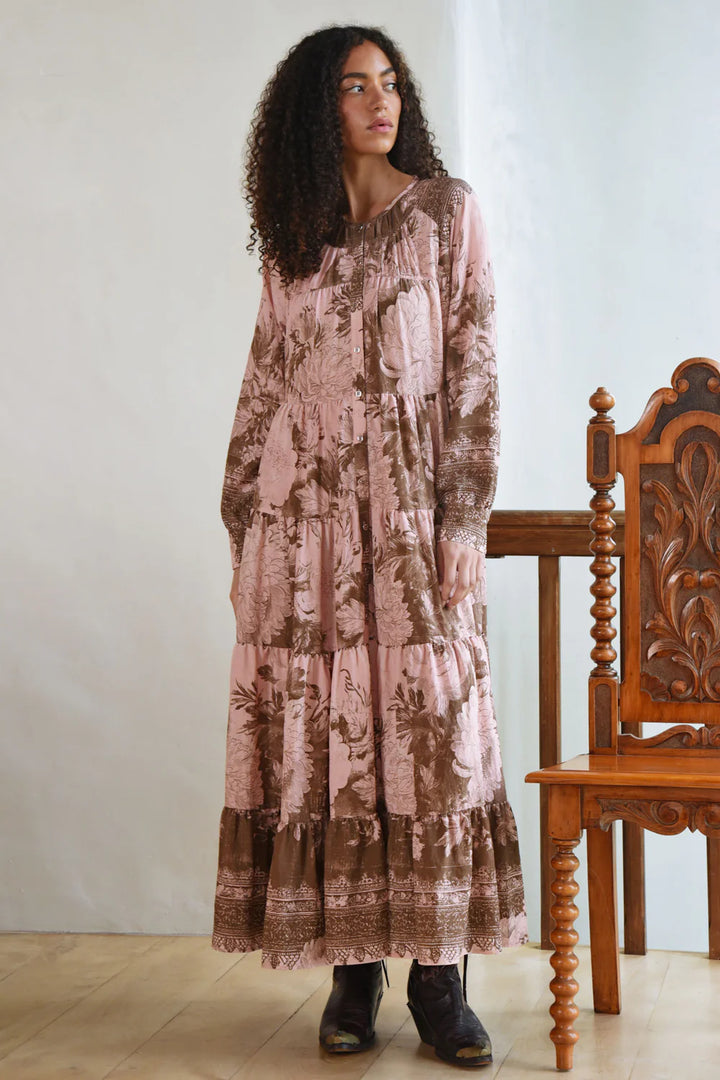 Sway All Day Dress - Pink/Brown