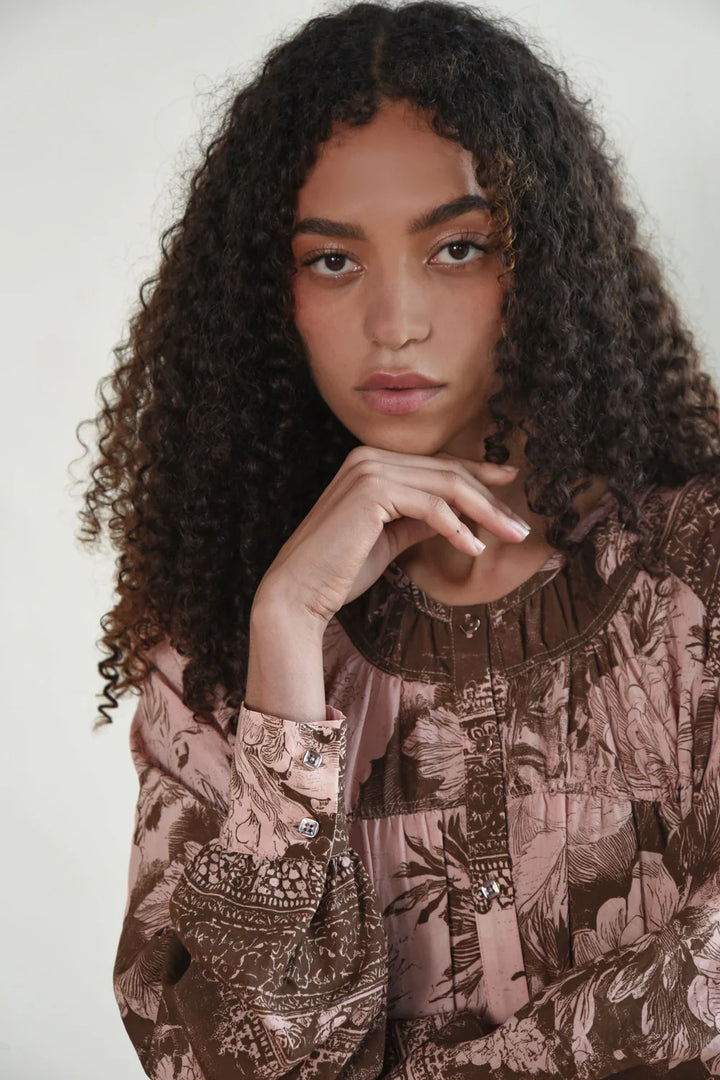 Sway All Day Dress - Pink/Brown