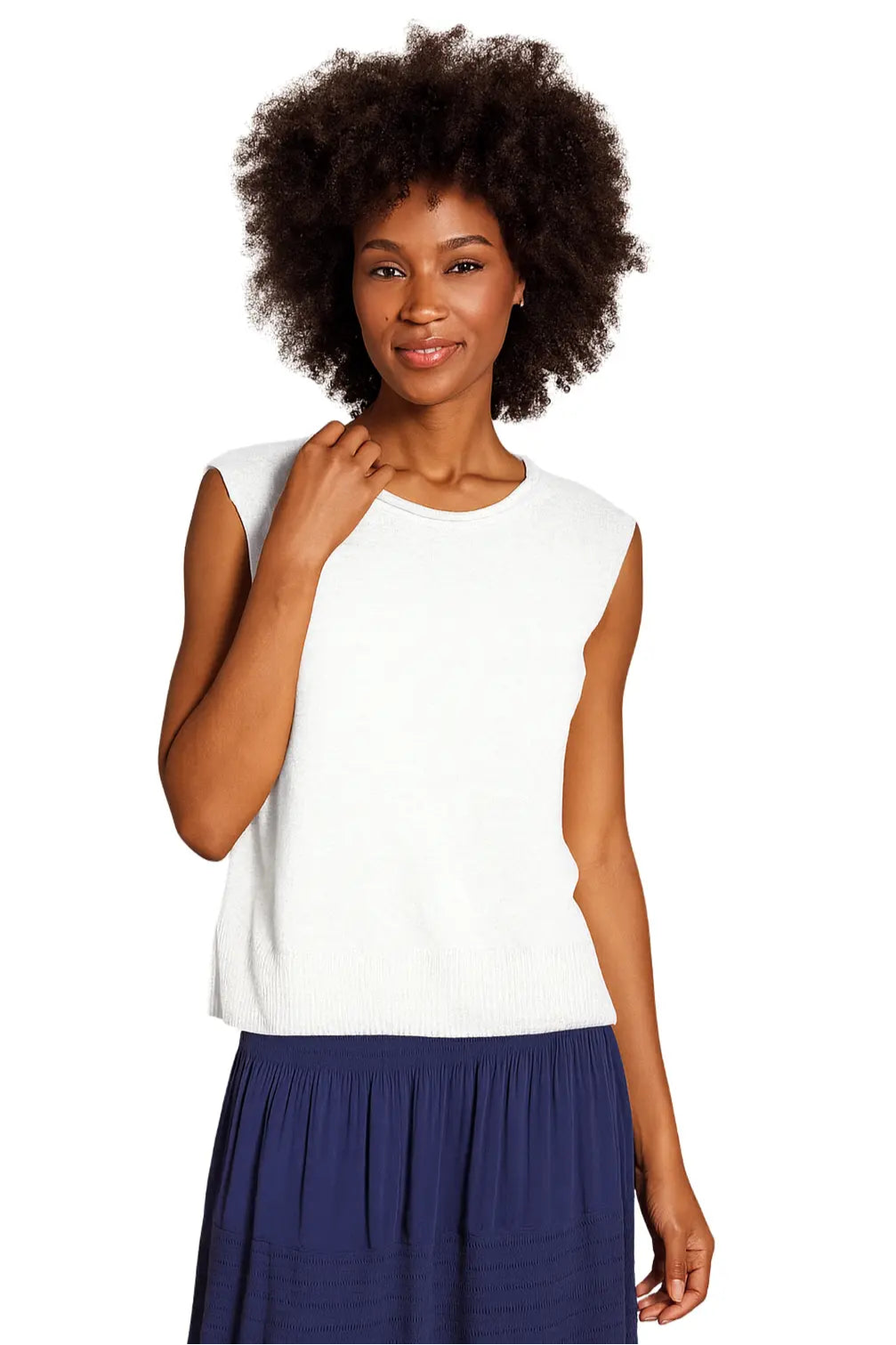 Esperance & Co Cotton Linen Blend Tank Vanilla