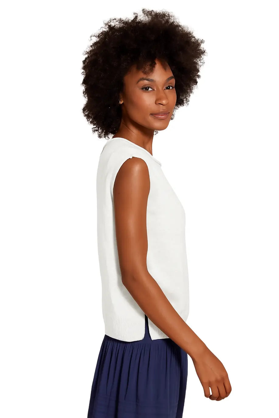 Esperance & Co Cotton Linen Blend Tank Vanilla