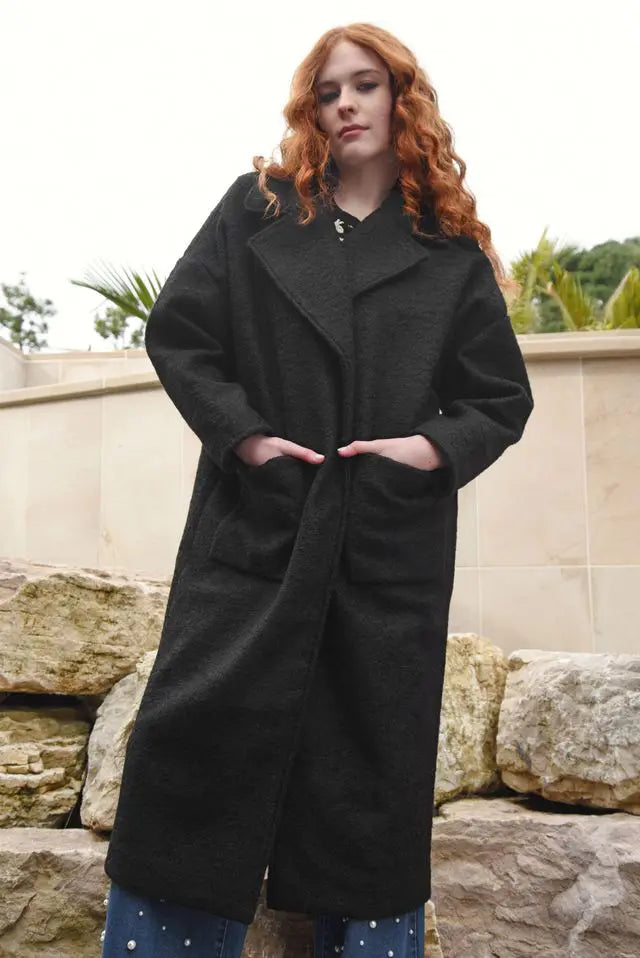 Coming Up Cozy Coat - Black