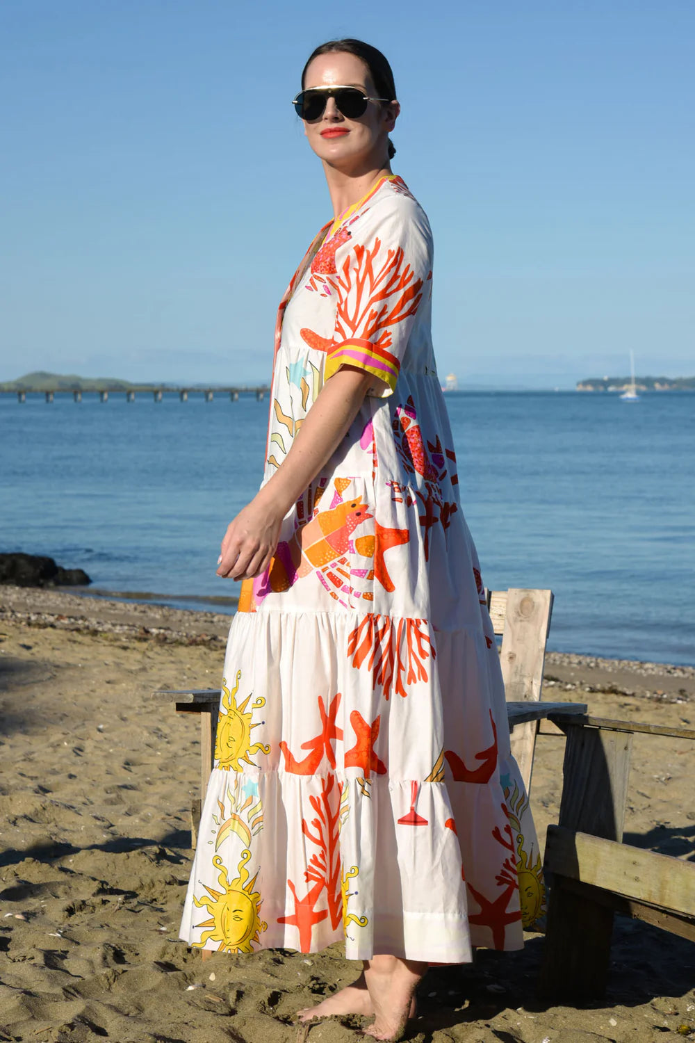 High And Rising Dress - White Sun