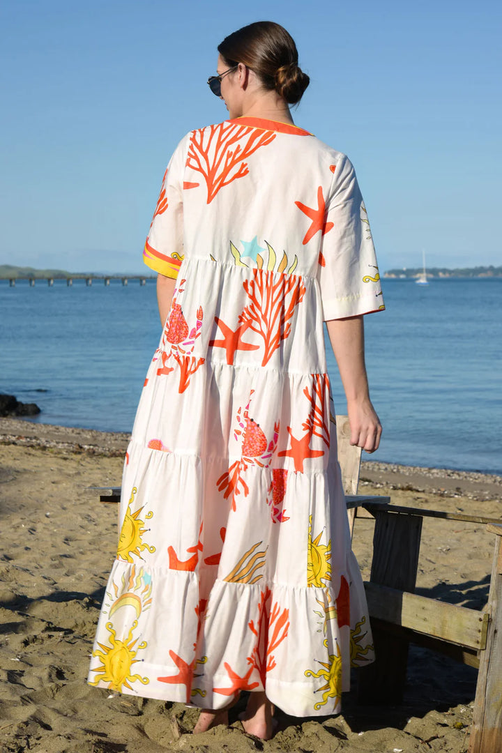 High And Rising Dress - White Sun