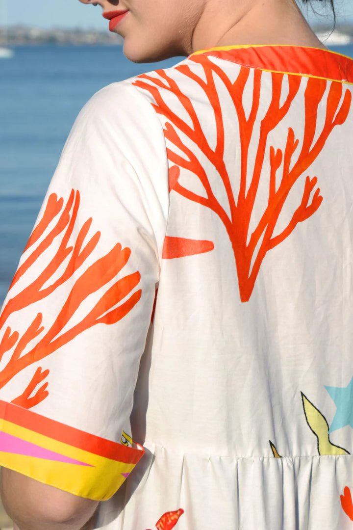 High And Rising Dress - White Sun