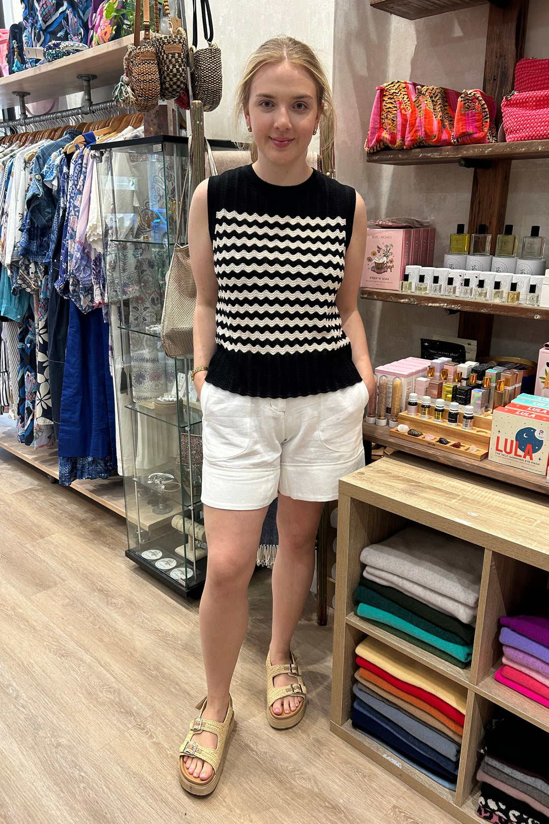 Bonde Tank Knit - Black/Ivory