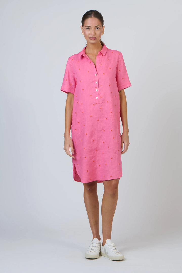 Enveloppe Linen Shirt Dress - Amour