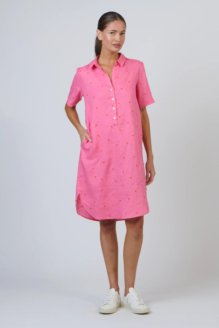 Enveloppe Linen Shirt Dress - Amour