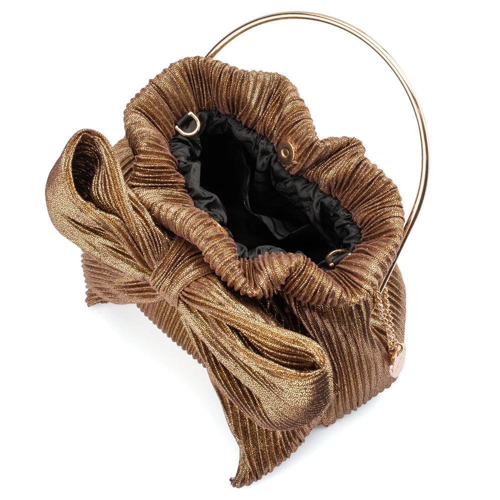 Elise Pleated Top Handle - Bronze