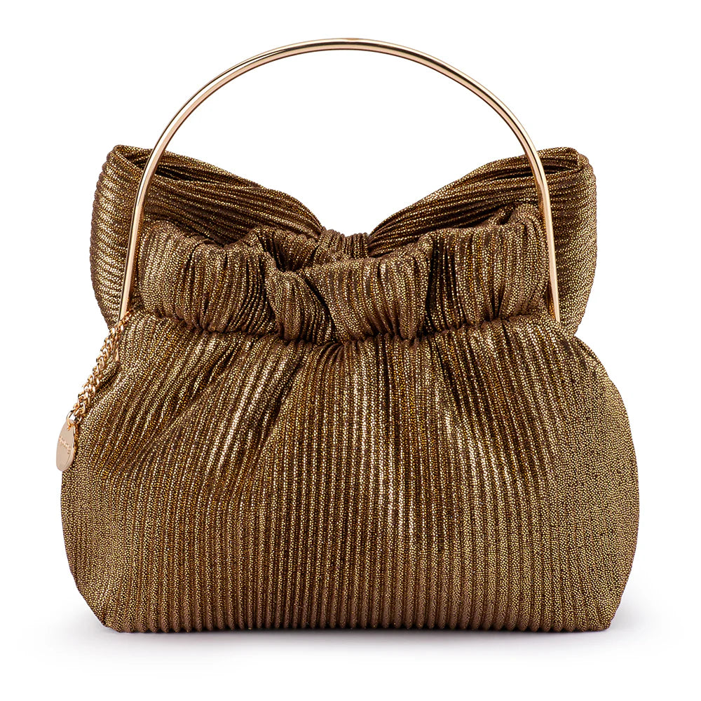 Elise Pleated Top Handle - Bronze