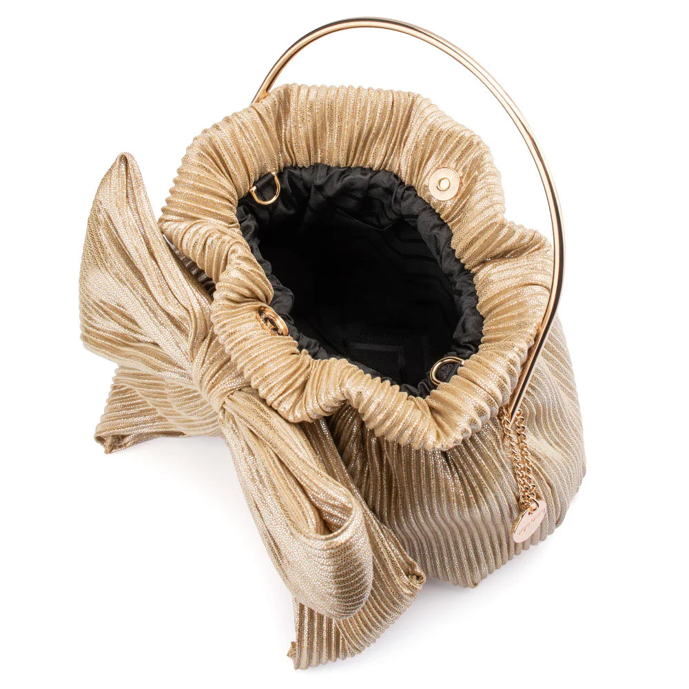 Elise Pleated Top Handle - Champagne