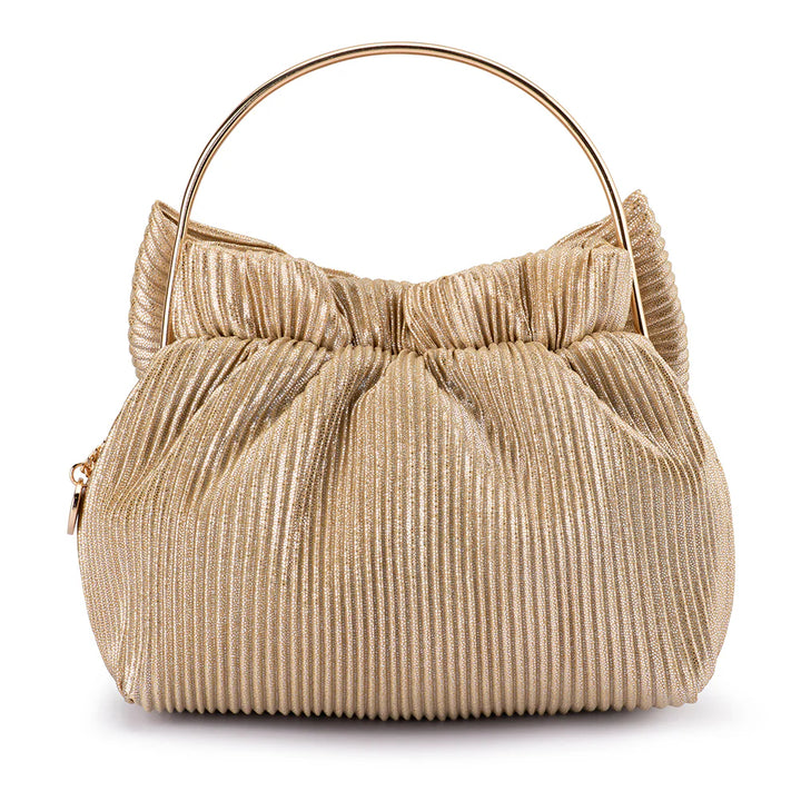 Elise Pleated Top Handle - Champagne