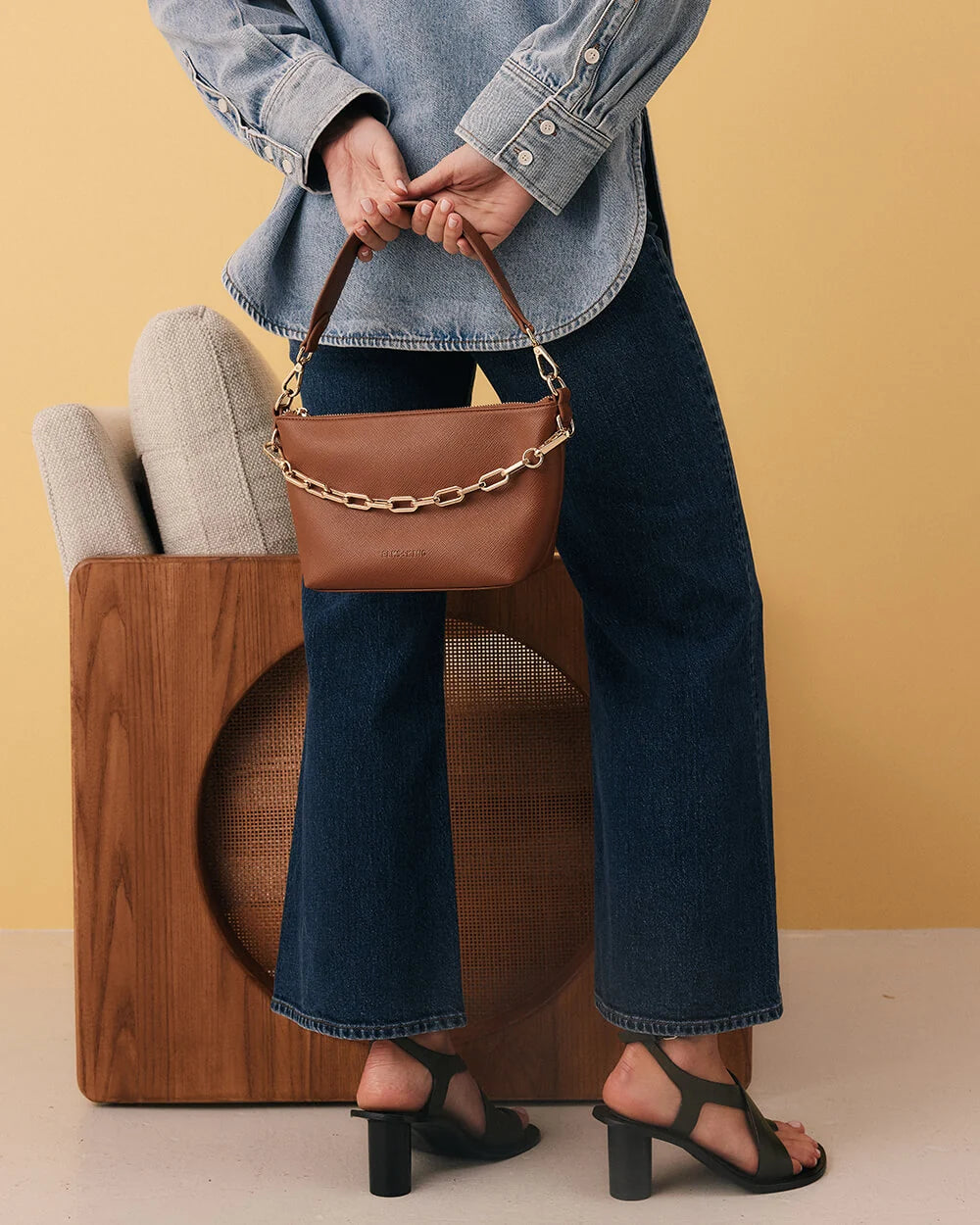 Leyton Crossbody - Tan Saffiano