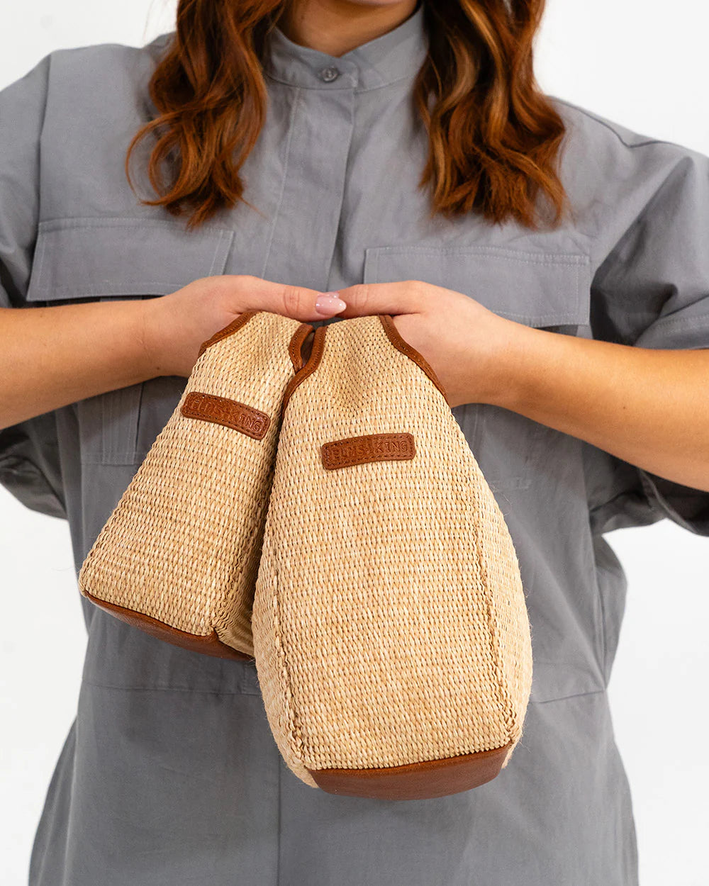 Linton Large Crossbody - Tan Natural Weave