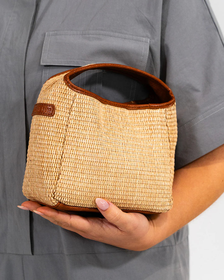 Linton Crossbody - Tan Natural Weave