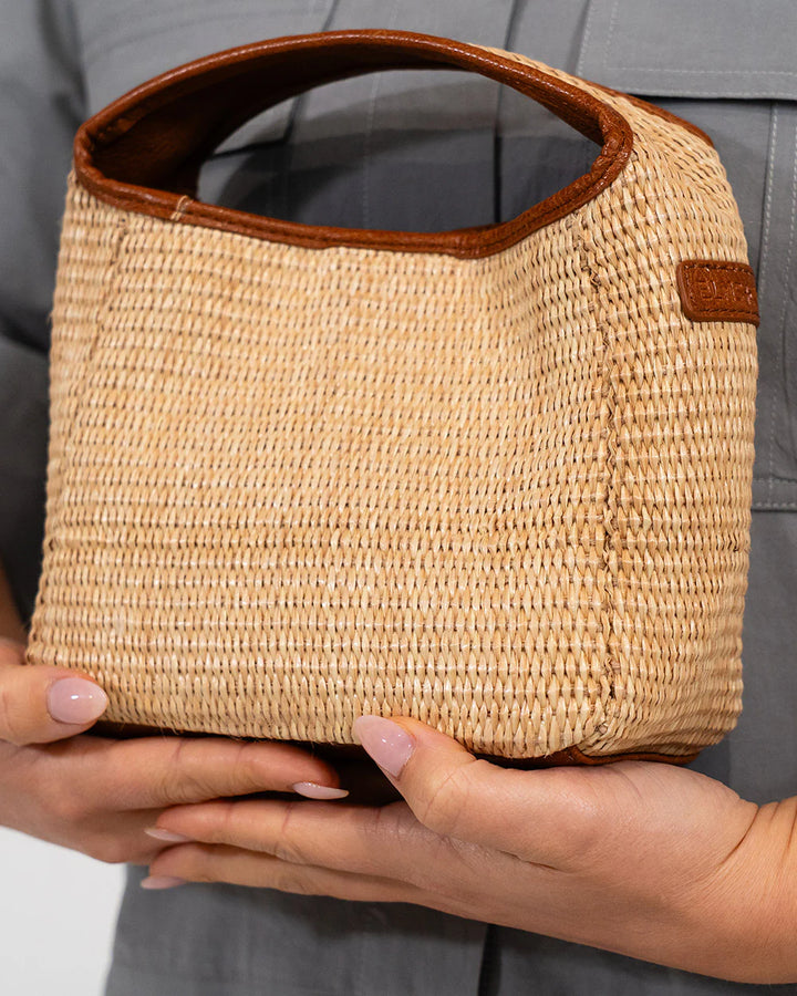 Linton Crossbody - Tan Natural Weave