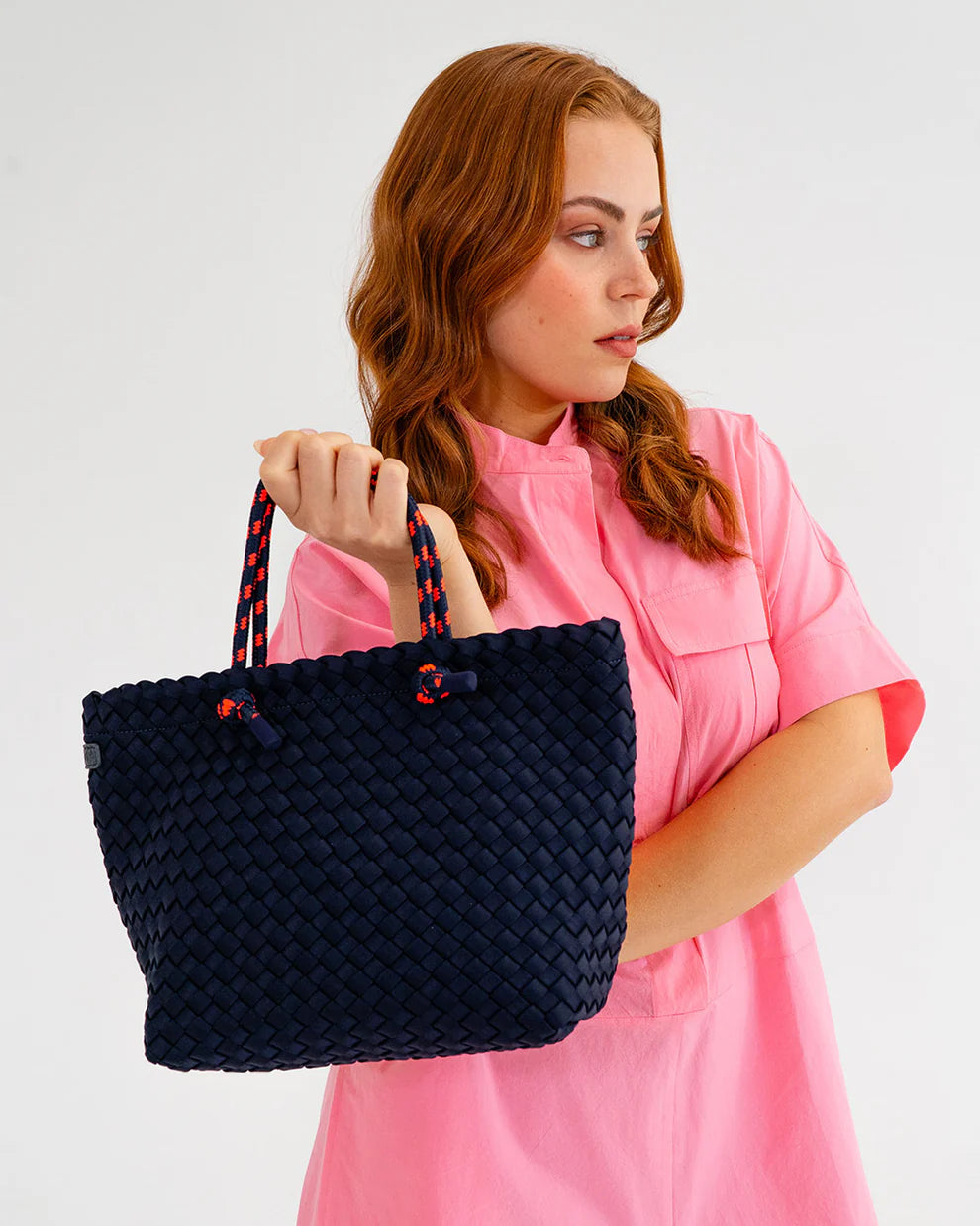 Michigan Tote Navy Neo Plait