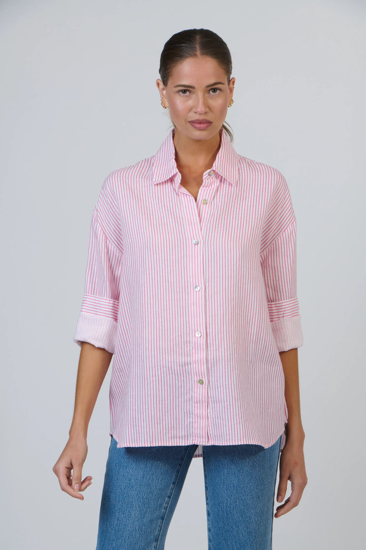 Enveloppe Linen Shirt - Rayure Pivoine
