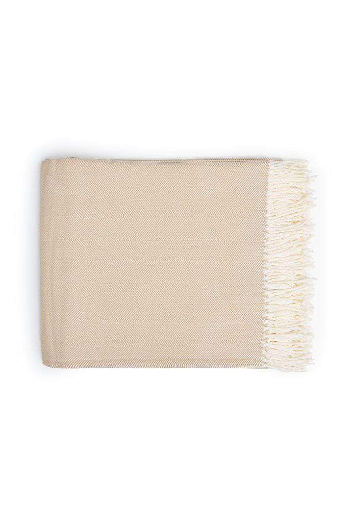 Herringbone Throw - Bisque