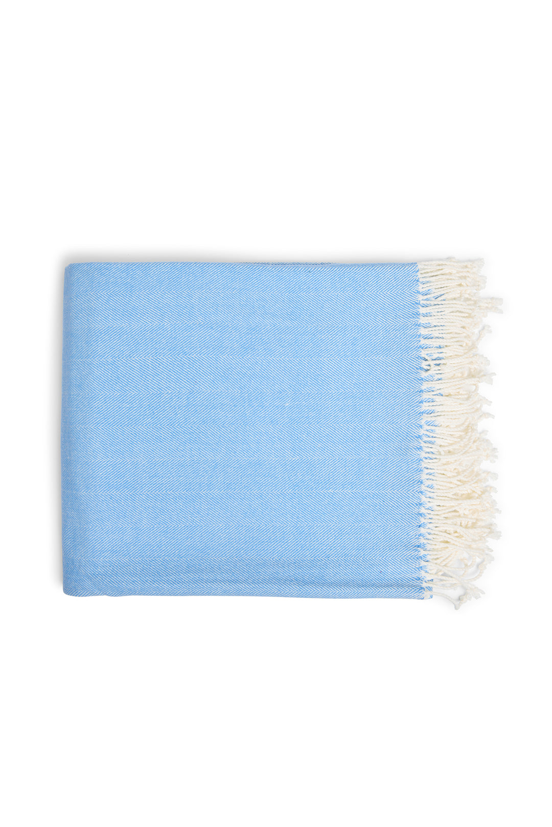Herringbone Throw - Carolina Blue