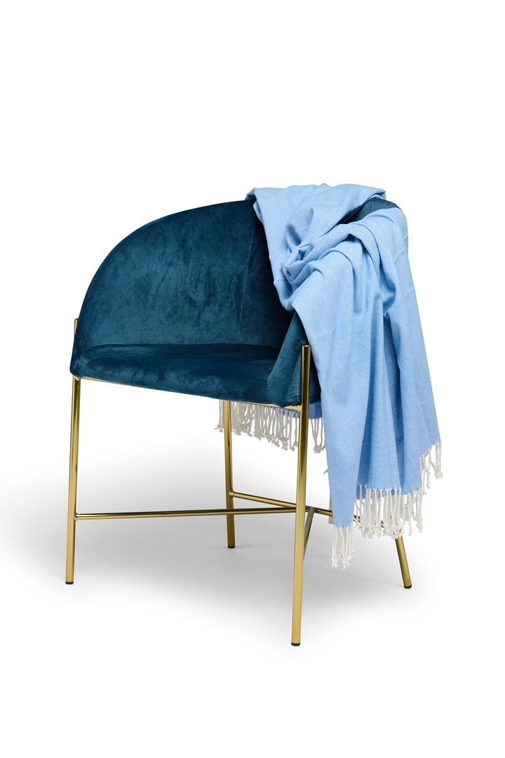 Herringbone Throw - Carolina Blue