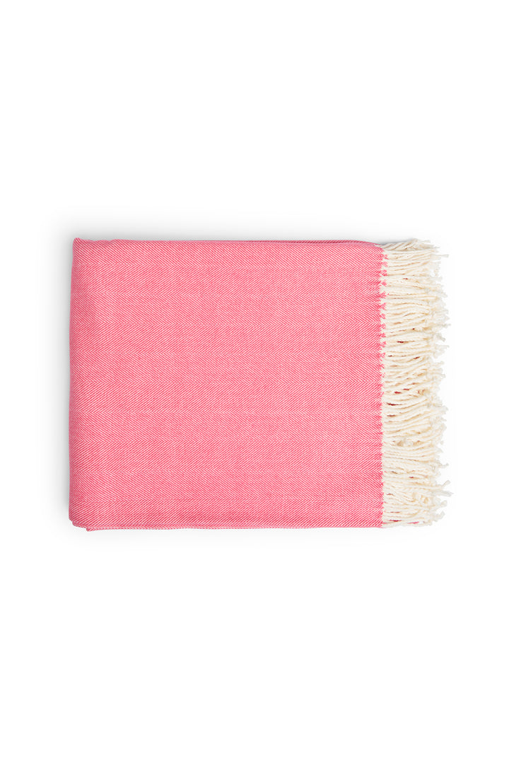 Herringbone Throw - Coral Island