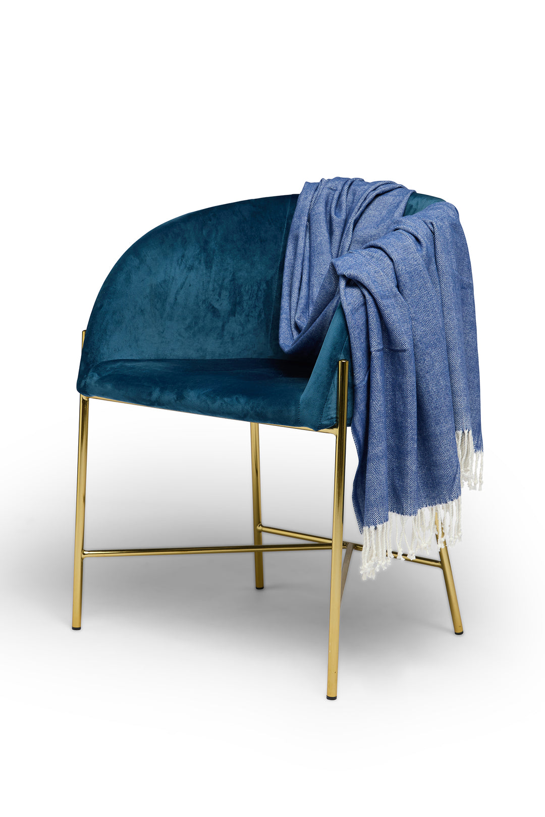 Herringbone Throw - Harbour Blue