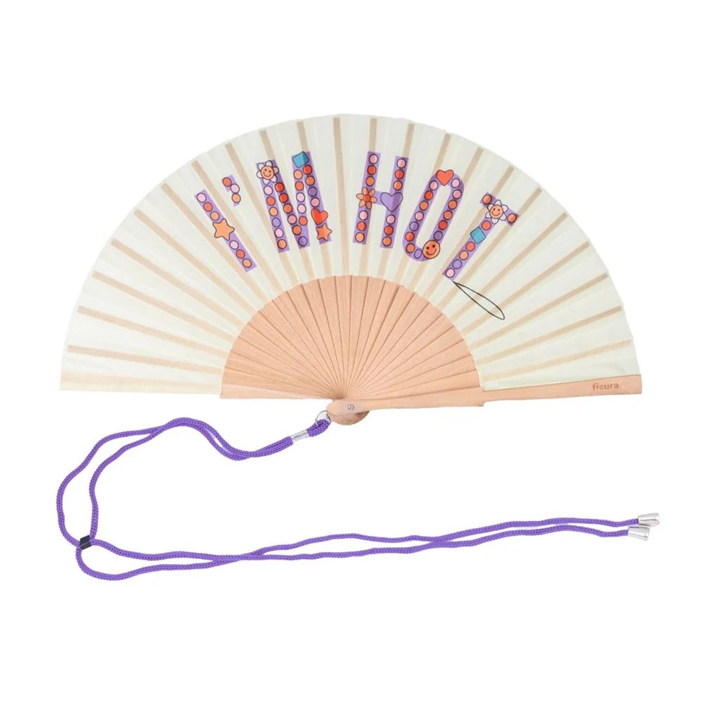 Beaded Hand Fan w/Gift Box - I'm Hot