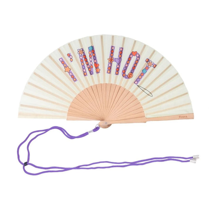 Beaded Hand Fan w/Gift Box - I'm Hot