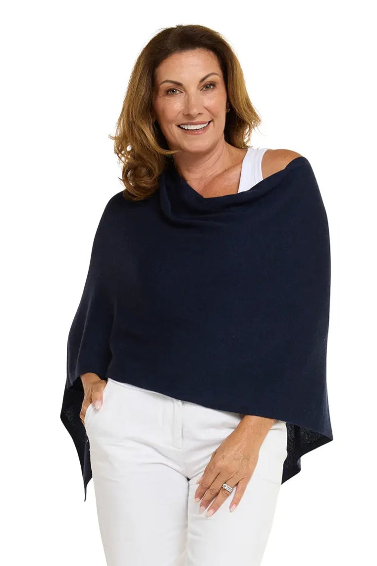 Esperance & Co Cotton Cashmere Topper Navy