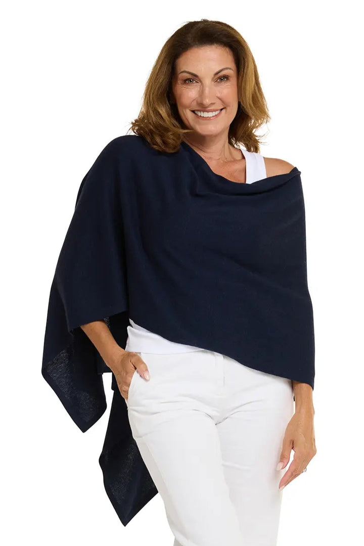 Esperance & Co Cotton Cashmere Topper Navy