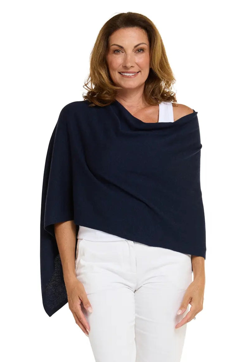 Esperance & Co Cotton Cashmere Topper Navy