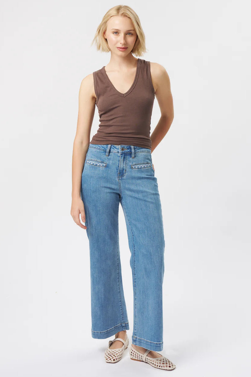 Freya Scallop Pocket Jeans - 70s Blue