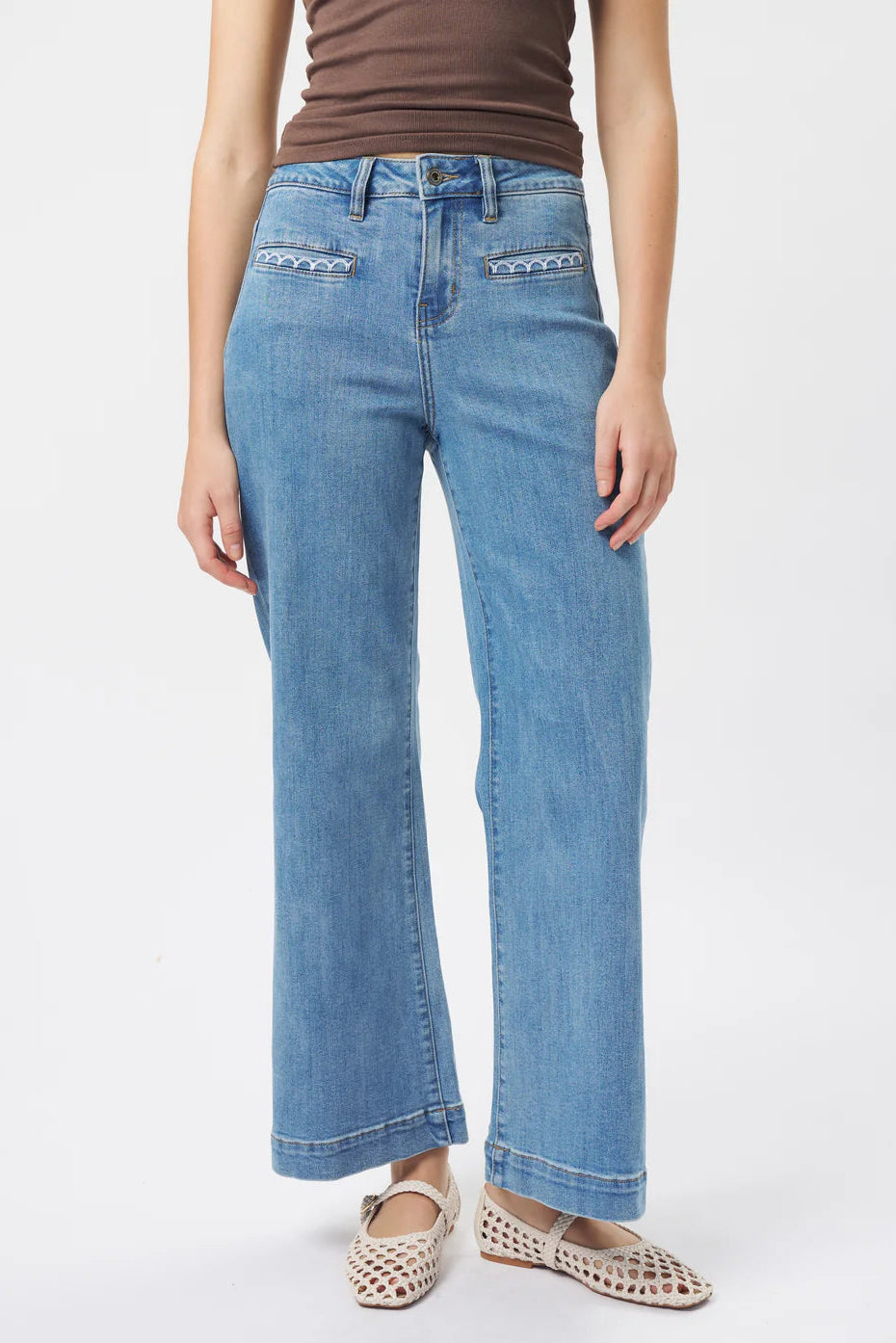 Freya Scallop Pocket Jeans - 70s Blue
